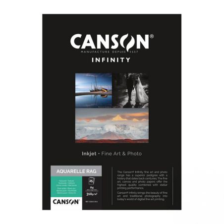 CANSON ARCHES AQUARELLE RAG (PURE WHITE) A3 25F 310GR