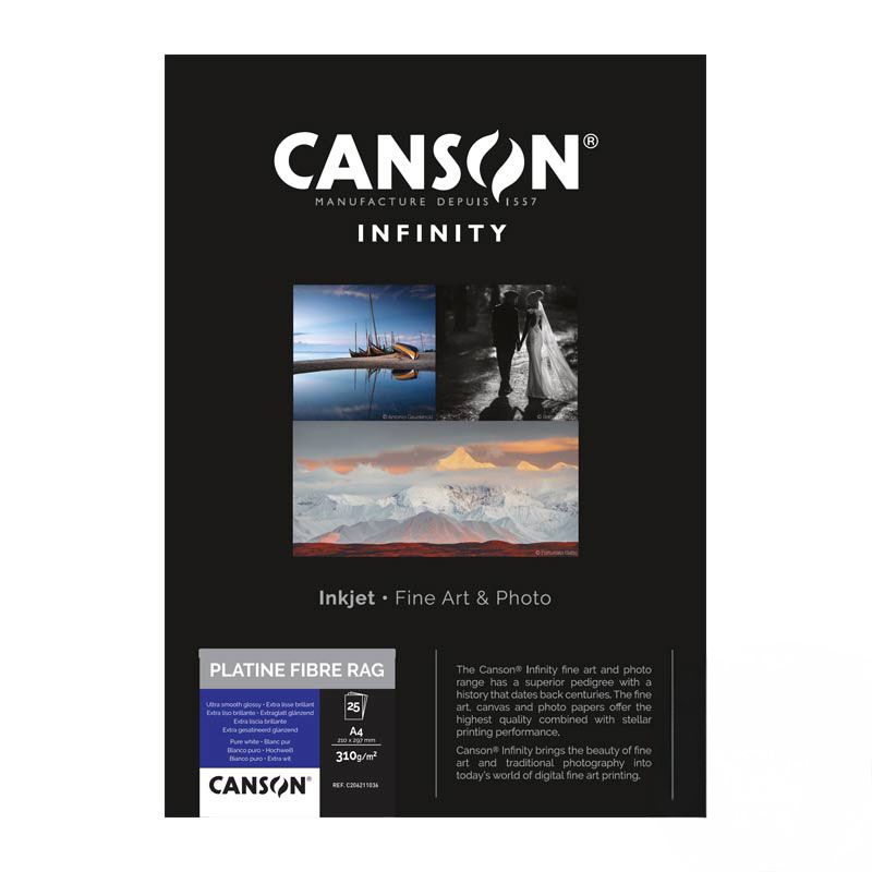 CANSON PLATINE FIBRE RAG A4 25F 310GR